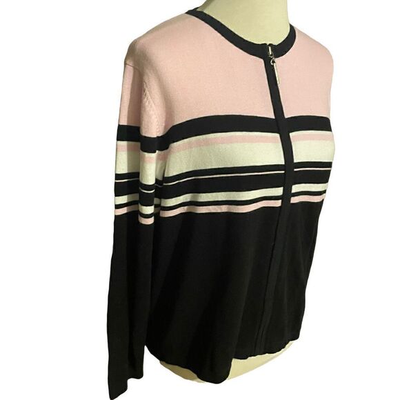 Dress Barn  Full Zip Multi Color Long Sleeve Cardigan S-NWOT - Picture 2 of 9